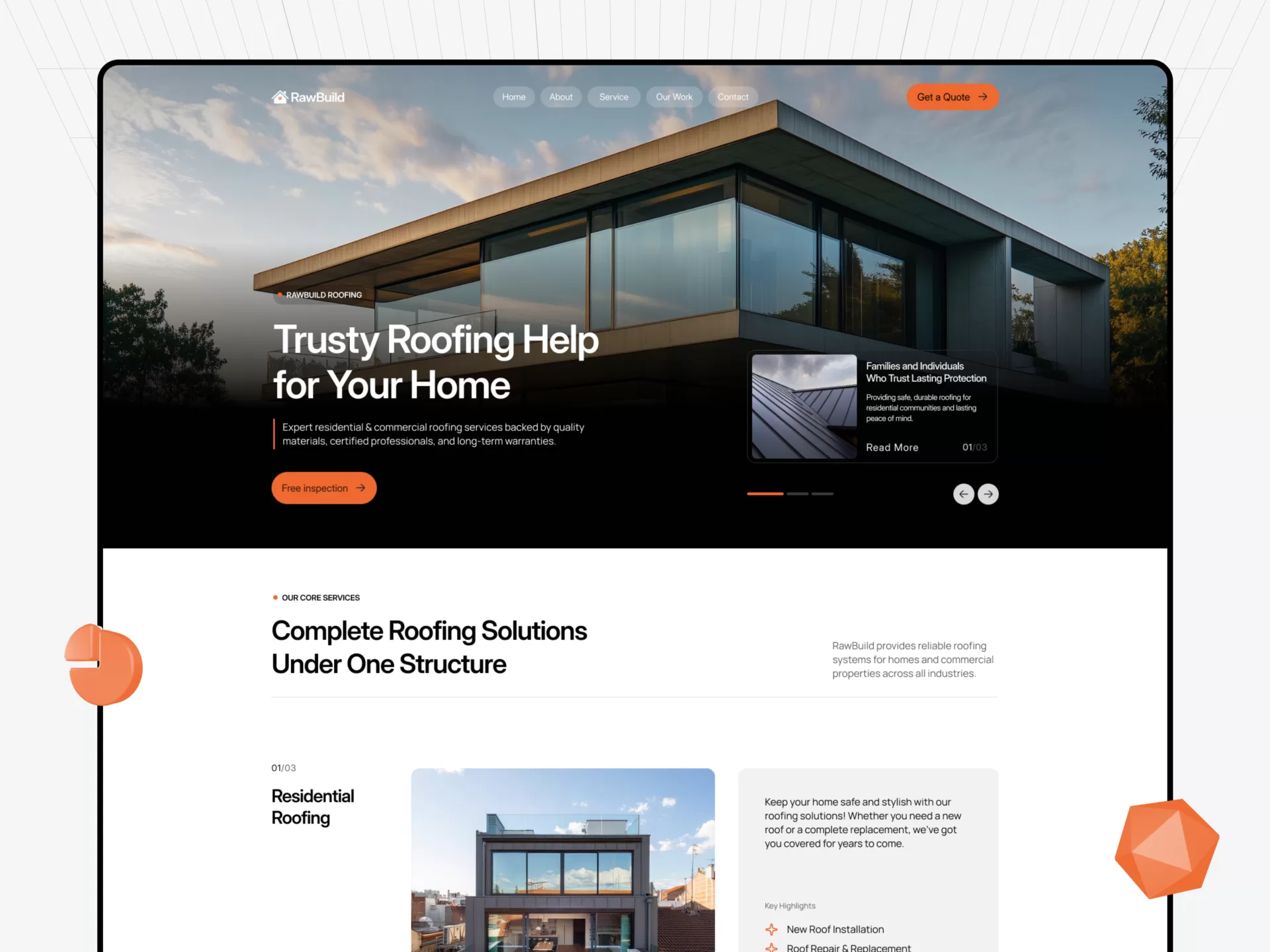 Construction, Roofing & Home Improvement Website