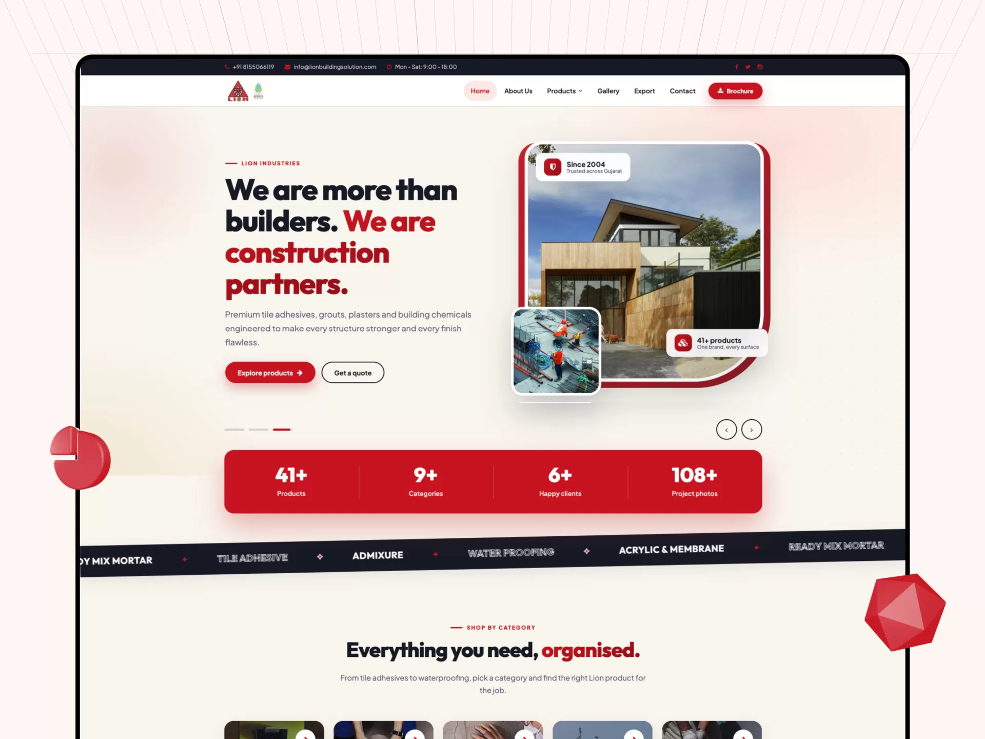 Lion Building Solution, a construction chemicals website