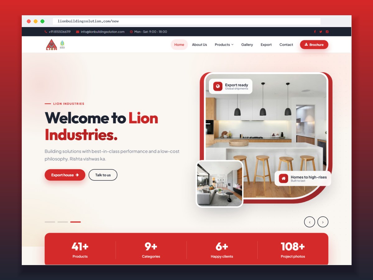 Lion Building Solution, a construction chemicals website